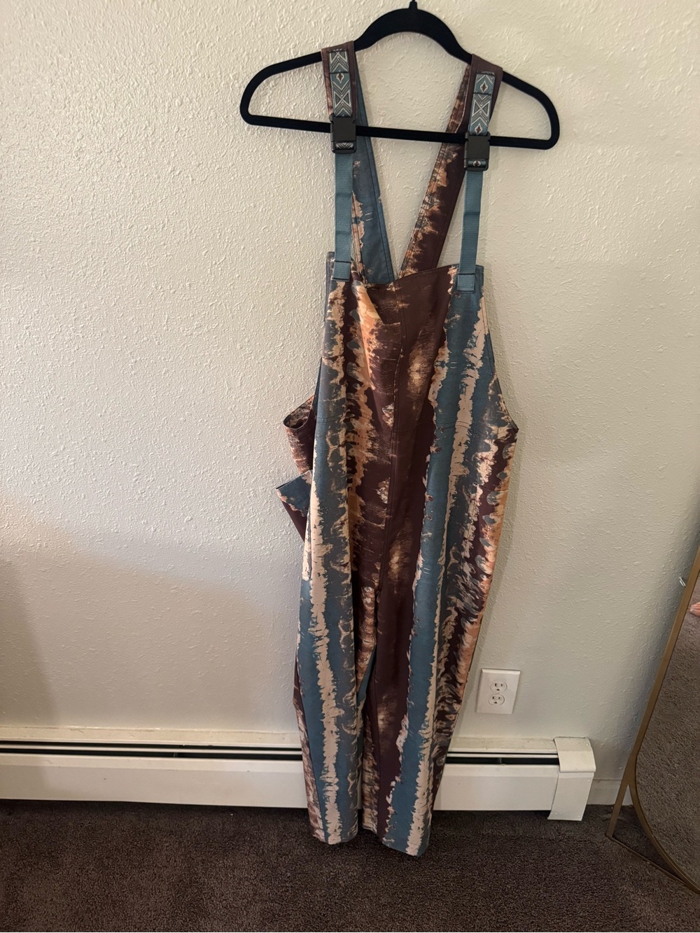 Kavu women’s Tie-Dye Stripe One-Piece Overalls - Blue & Brown
